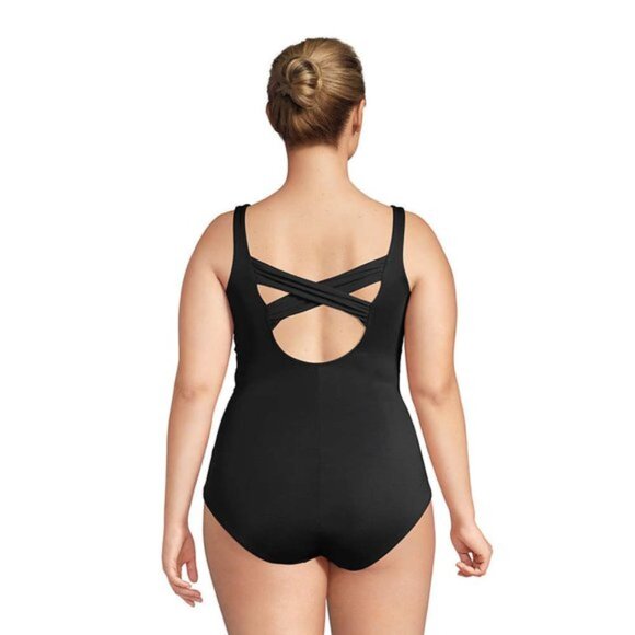 Lands' End 24W SlenderSuit Carmela Tummy Control Chlorine Resistant Scoop Neck - Picture 2 of 7